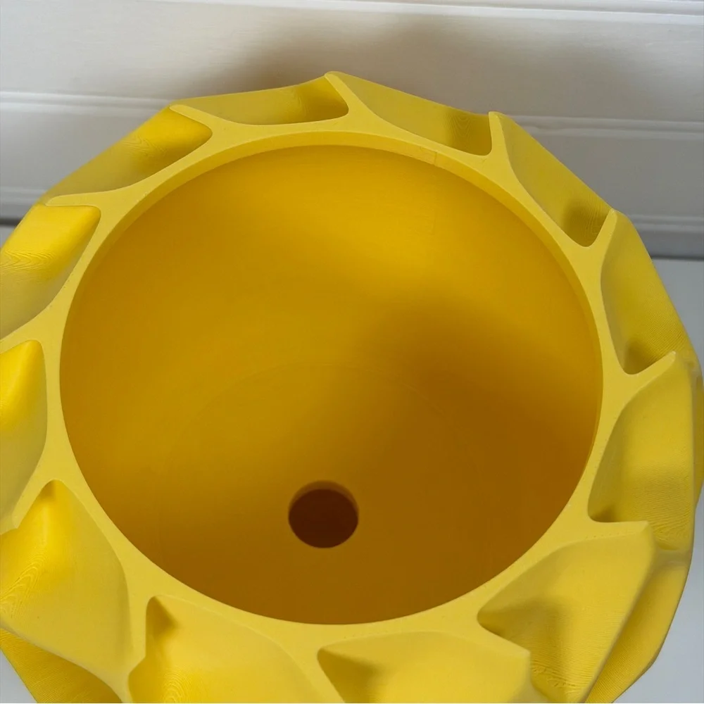 Modern Geometric  Indoor Planter Pot, Exo Planter Pot, Organic Carved Design